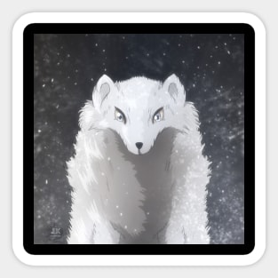 White Fox Sticker